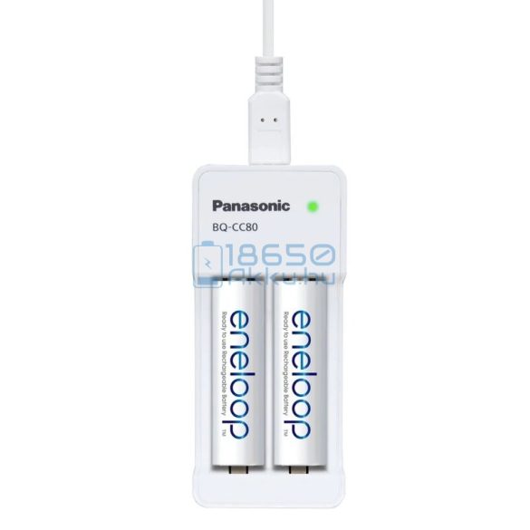 Panasonic Eneloop BQ-CC80 Ni-MH Akkumulátor Töltő + 2db 1900mAh (AA / R6) Ceruza Újratölthető Elem