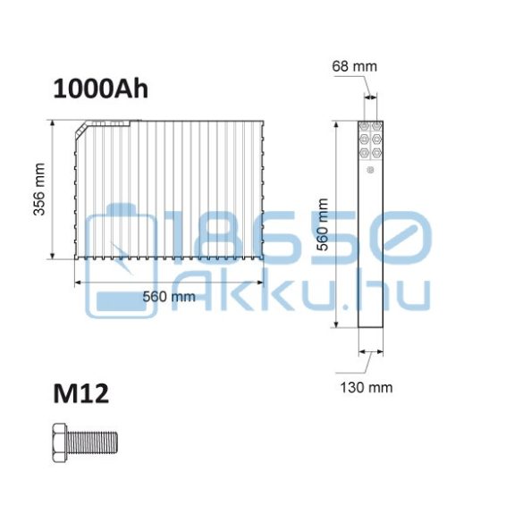 Winston (WB-LYP1000AHC) 1000Ah LiFePO4 Akkumulátor