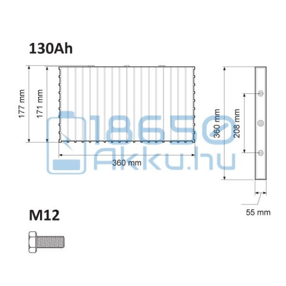 Winston (WB-LYP130AHA) 130Ah LiFePO4 Akkumulátor