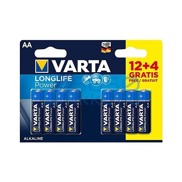 Varta Longlife Power Alkáli Tartós (AA / LR6) Ceruza Elem (16db)