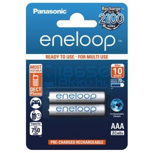 Panasonic Eneloop 750mAh (AAA / R03) Mikró Újratölthető Elem / Ni-MH Akkumulátor (2db)