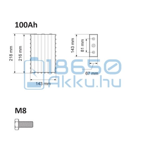 Winston (WB-LYP100AHA) 100Ah LiFePO4 Akkumulátor (TALL)