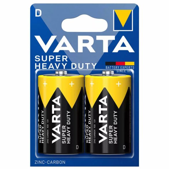 Varta Super Heavy Duty Cink-Szén Féltartós (D / LR20) Góliát Elem (2db)