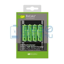   GP ReCyko U421 Ni-MH Akkumulátor Töltő + 4db 2600mAh (AA / R6) Ceruza Újratölthető Elem