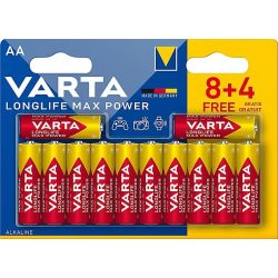   Varta Longlife Max Power Alkáli Tartós (AA / LR6) Ceruza Elem (12db)