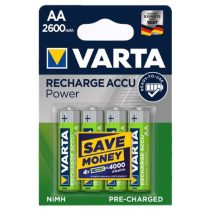   Varta Power 2600mAh (AA / R6) Ceruza Újratölthető Elem / Ni-MH Akkumulátor (4db)