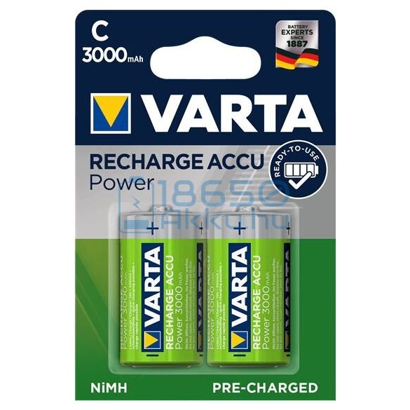 Varta Power 3000mAh (C / R14) Baby Újratölthető Elem / Ni-MH Akkumulátor (2db)