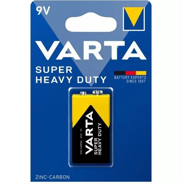 Varta Super Heavy Duty 6F22 9V Féltartós Cink-Szén Elem