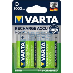 Varta Power 3000mAh (D / R20) Góliát Újratölthető Elem / Ni-MH Akkumulátor (2db)