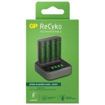   GP ReCyko M451 USB Speed Charger Ni-MH Akkumulátor Töltő + D451 Charger Dock + 4db 2600mAh (AA / R6) Ceruza Újratölthető Elem