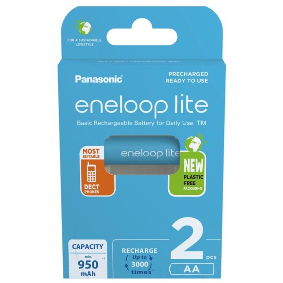 Panasonic Eneloop Lite 950mAh (AA / R6) Ceruza Újratölthető Elem / Ni-MH Akkumulátor (2db)