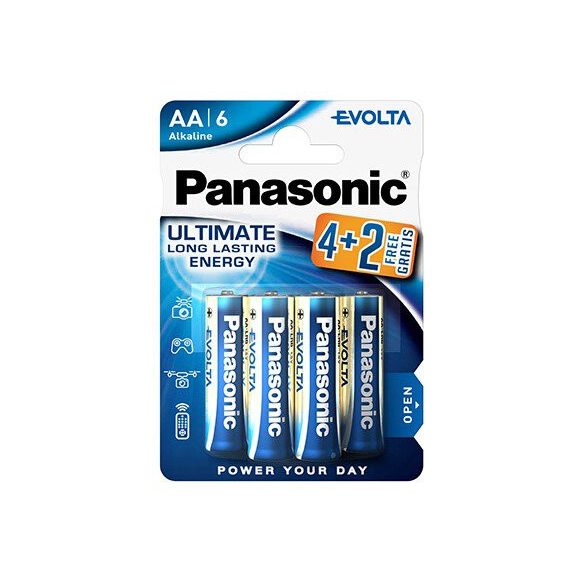 Panasonic Evolta Alkáli Tartós (AA / LR6) Ceruza Elem (6db)