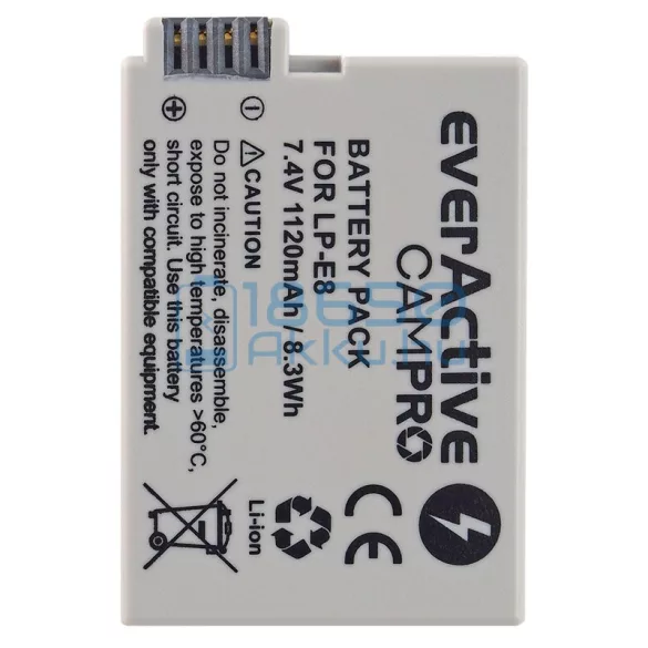 EverActive CamPro (Canon LP-E8) Fényképezőgép Akkumulátor (EVB018)