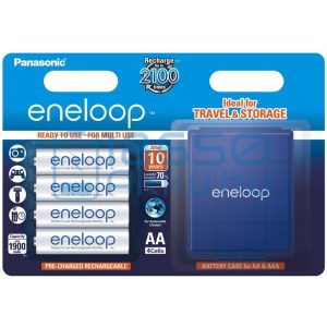 Panasonic Eneloop 1900mAh (AA / R6) Ceruza Újratölthető Elem / Ni-MH Akkumulátor (4db) + Box