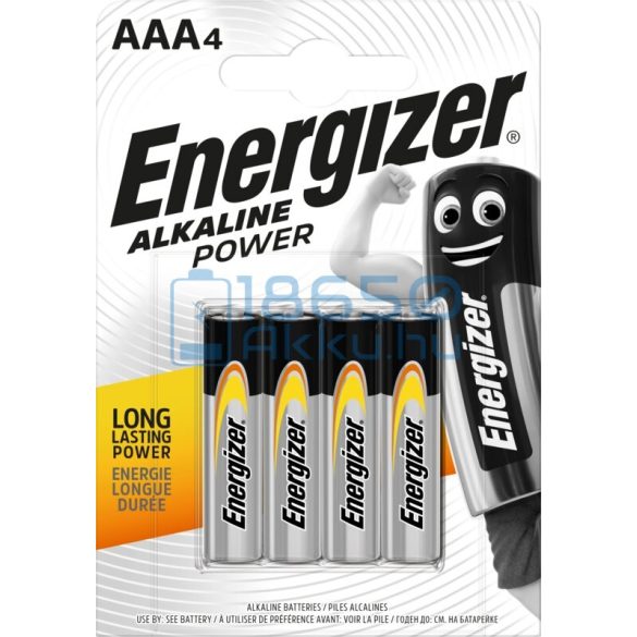 Energizer Alkaline Power Alkáli Tartós (AAA / LR03) Mikro Elem (4db)