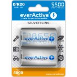 EverActive Silver 5500 5000mAh (D / R20) Góliát Újratölthető Elem / Ni-MH Akkumulátor (2db)