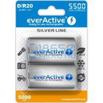   EverActive Silver 5500 5000mAh (D / R20) Góliát Újratölthető Elem / Ni-MH Akkumulátor (2db)