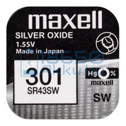 Maxell 301 / SR43SW Ezüst-Oxid Gombelem
