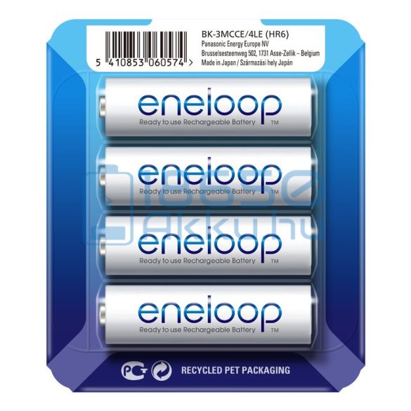 Panasonic Eneloop 1900mAh (AA / R6) Ceruza Újratölthető Elem / Ni-MH Akkumulátor (4db) (SP)