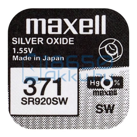 Maxell 371 / SR920SW Ezüst-Oxid Gombelem