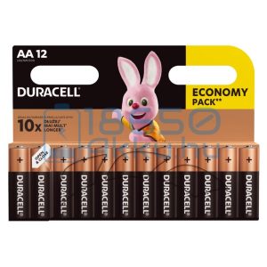 Duracell Basic Duralock Alkáli Tartós (AA / LR6 / MN1500) Ceruza Elem (12db)