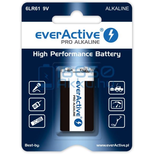 EverActive Pro 6LR61 9V Alkáli Elem