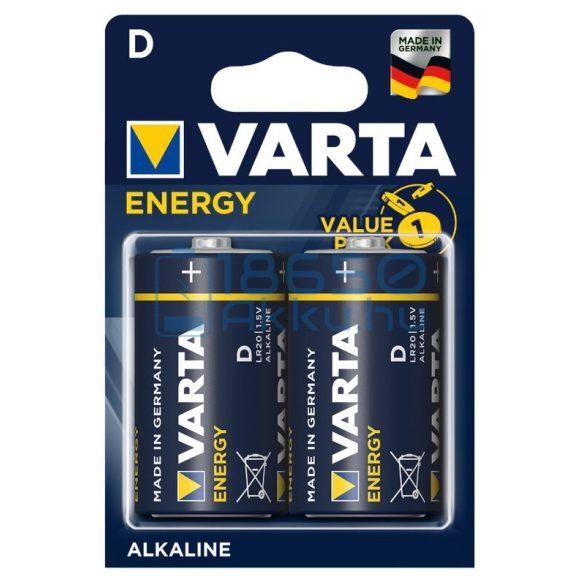 Varta Energy Alkáli Tartós (D / LR20) Góliát Elem (2db)