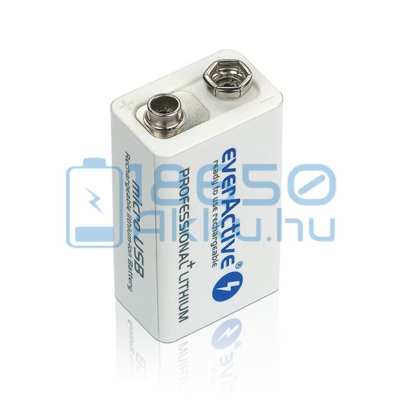 EverActive Professional 550 500mAh 6F22 9V Újratölthető Elem / Li-Ion Akkumulátor USB