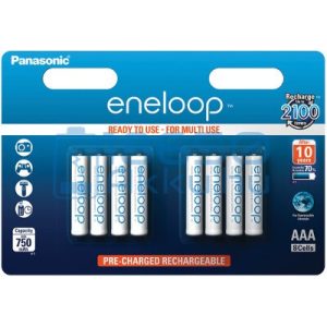 Panasonic Eneloop 750mAh (AAA / R03) Mikró Újratölthető Elem / Ni-MH Akkumulátor (8db)