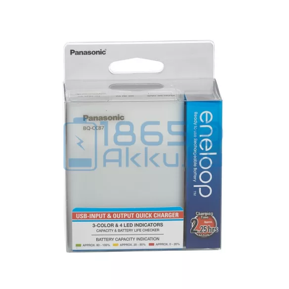 Panasonic Eneloop BQ-CC86 Charger With 4 AA NiMH Batteries – USB Quick Charge