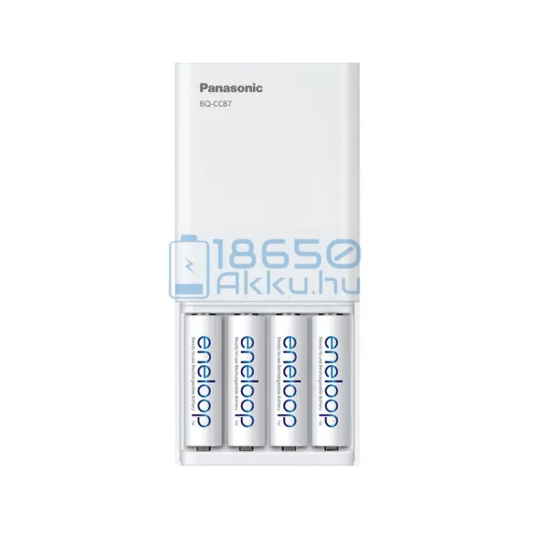 Panasonic Eneloop BQ-CC87 Ni-MH Akkumulátor Töltő és Powerbank + 4db 1900mAh (AA / R6) Ceruza Újratölthető Elem
