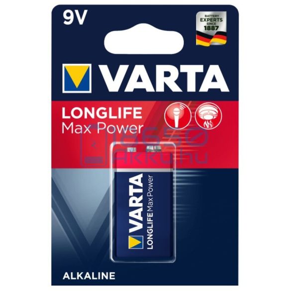 Varta Longlife Max Power 6LR61 9V Alkáli Elem