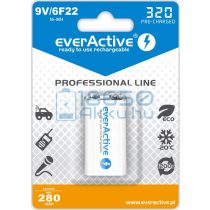   EverActive Professional 320 280mAh 6F22 9V Újratölthető Elem / Ni-MH Akkumulátor