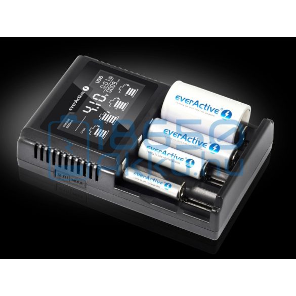 EverActive UC-4000 Li-Ion / LiFePO4 / Ni-MH Akkumulátor Töltő