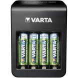 Varta LCD Plug Charger+ Ni-MH Akkumulátor Töltő + 4db 2100mAh (AA / R6) Ceruza Újratölthető Elem
