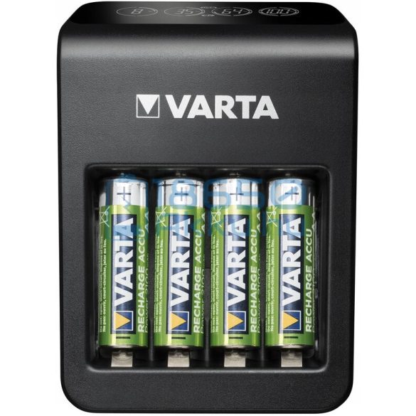 Varta LCD Plug Charger+ Ni-MH Akkumulátor Töltő + 4db 2100mAh (AA / R6) Ceruza Újratölthető Elem