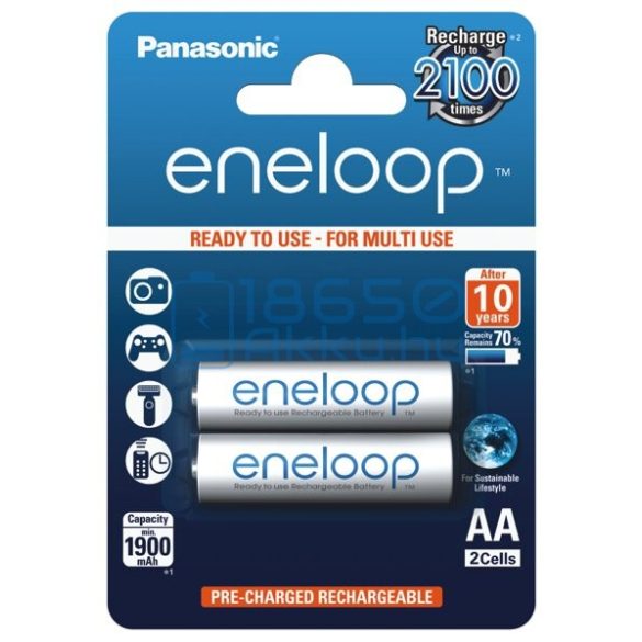 Panasonic Eneloop 1900mAh (AA / R6) Ceruza Újratölthető Elem / Ni-MH Akkumulátor (2db)