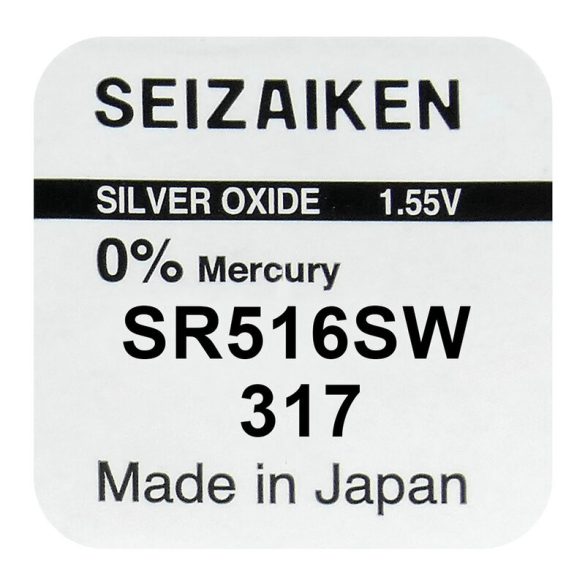 Seiko Seizaiken 317 / SR516SW Ezüst-Oxid Gombelem
