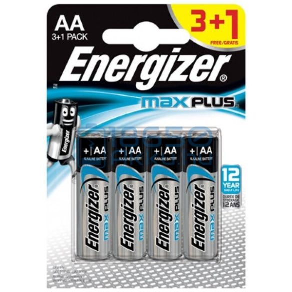 Energizer Max Plus Alkáli Tartós (AA / LR6) Ceruza Elem (4db)