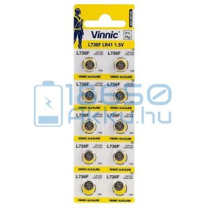 Vinnic AG3 / LR41 / L736F Alkáli Gombelem (10db)