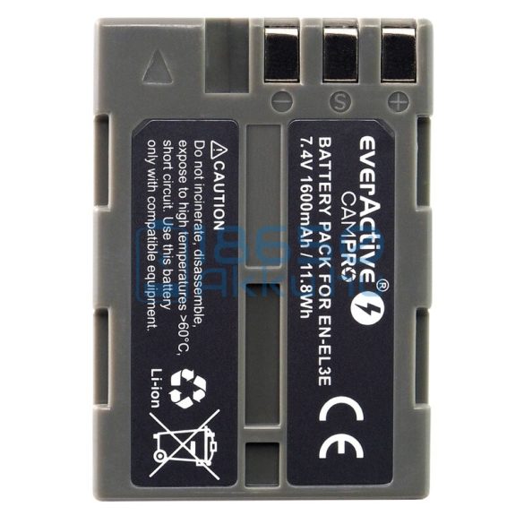 EverActive CamPro (Nikon EN-EL3E) Fényképezőgép Akkumulátor (EVB016)