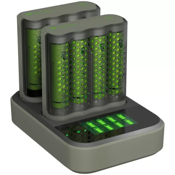 GP ReCyko M451 USB Speed Charger Ni-MH Akkumulátor Töltő + 2db D851 Charger Dock + 8db 2600mAh (AA /