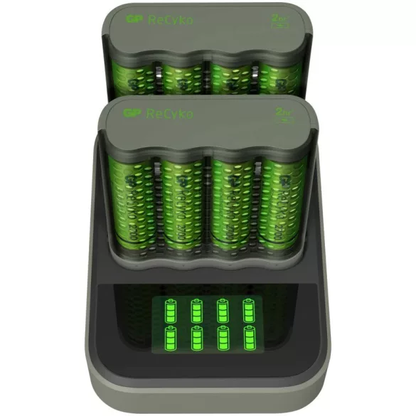 GP ReCyko M451 USB Speed Charger Ni-MH Akkumulátor Töltő + 2db D851 Charger Dock + 8db 2600mAh (AA /