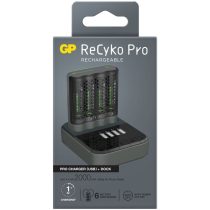   GP ReCyko Pro P461 USB Pro Charger Ni-MH Akkumulátor Töltő + D461 Charger Dock + 4db 2000mAh (AA / R6) Ceruza Újratölthető Elem