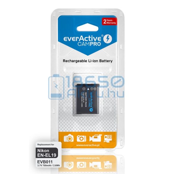 EverActive CamPro (Nikon EN-EL19) Fényképezőgép Akkumulátor (EVB011)