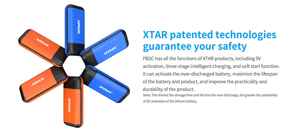 XTAR PB2C Akkumulátor Töltő és Powerbank